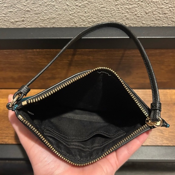 ❤️ Coach Teal and Black Checkered Wristlet - Picture 7 of 8